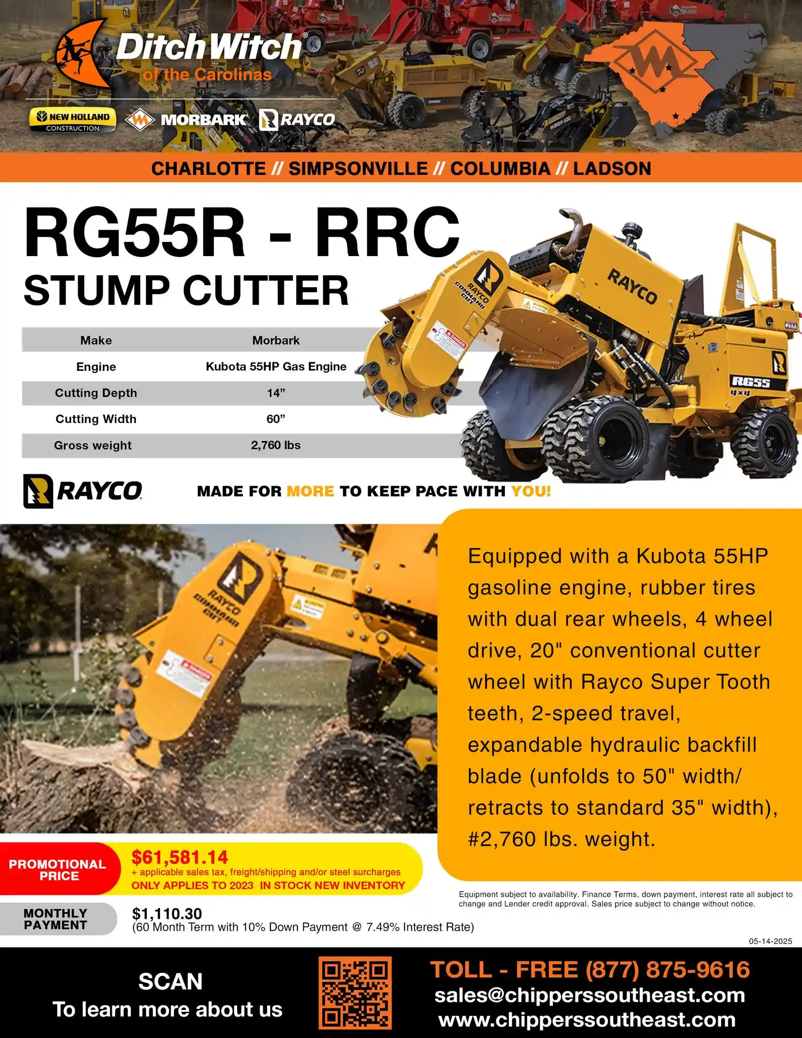 New Rayco RG55 Stump Grinder in Charlotte, NC