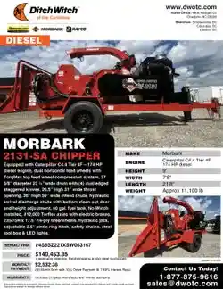 New Morbark Eeger Beever™ 2131 Hand Feed Chipper - Diesel - Single