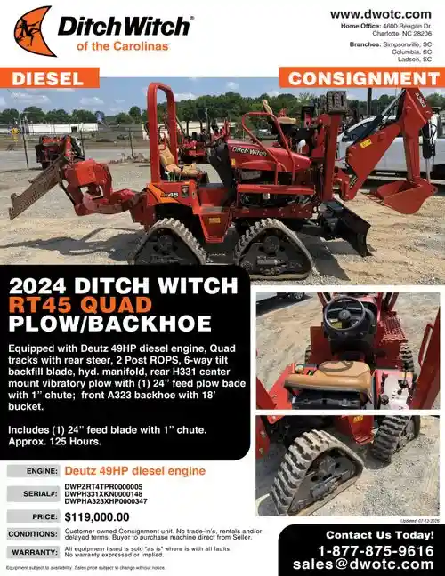 Used Ditch Witch Salvage Equipment for Sale
